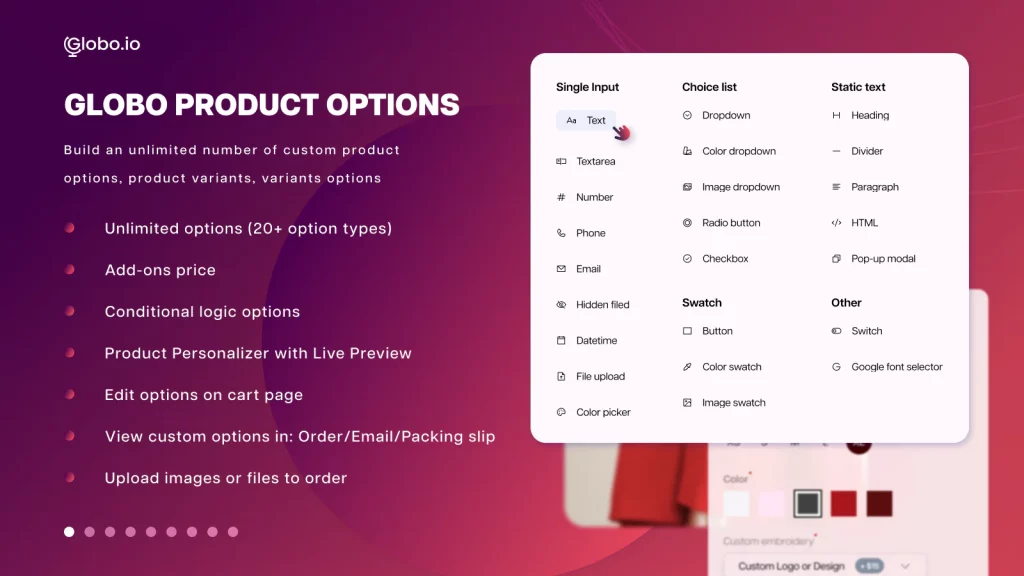Globo Product Options